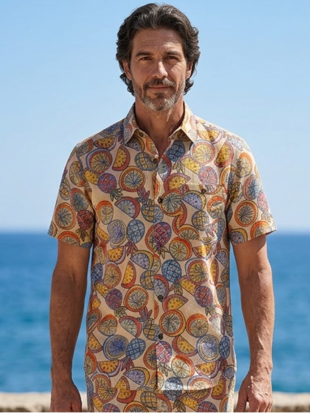 NWT Junk Food Clothing Men’s Fruit Print Short Sleeve Button Down Shirt - Size S